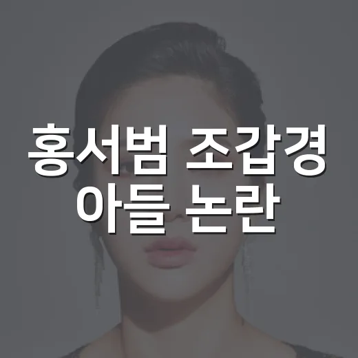 홍서범 조갑경 아들 논란, 댓글 하나가 왜 다시 불붙었을까요? - 요약