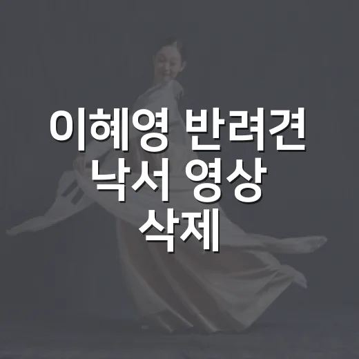 이혜영 반려견 낙서 영상 삭제, 왜 이렇게 반응이 커졌을까요? - 요약