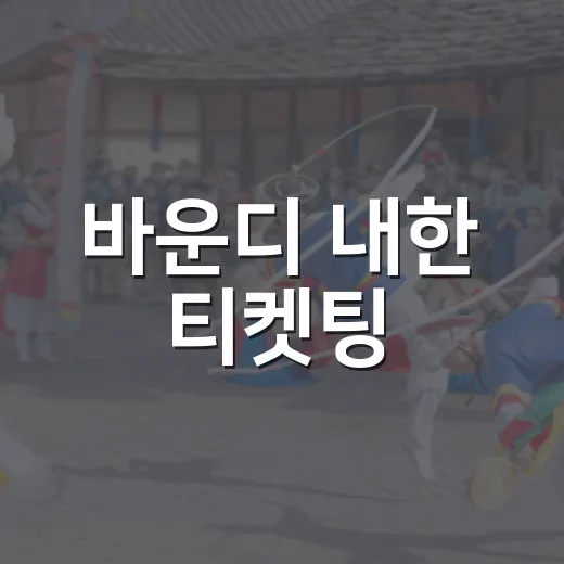 바운디 내한 티켓팅, 지금 확인해야 할 포인트가 뭘까요? - 요약