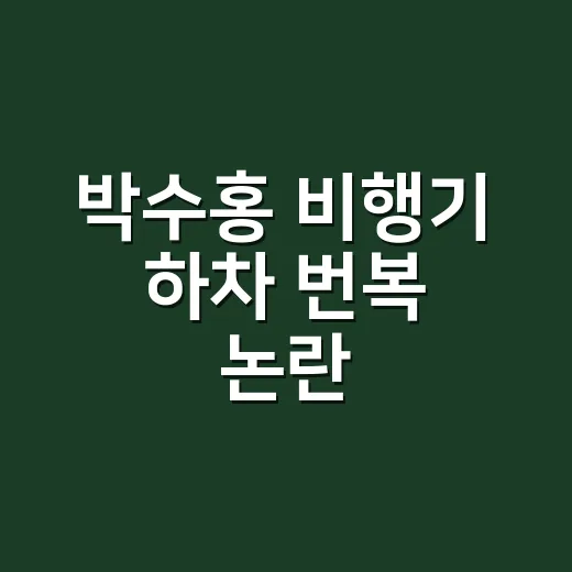 박수홍 비행기 하차 번복 논란, 왜 이렇게 커졌을까요? - 요약