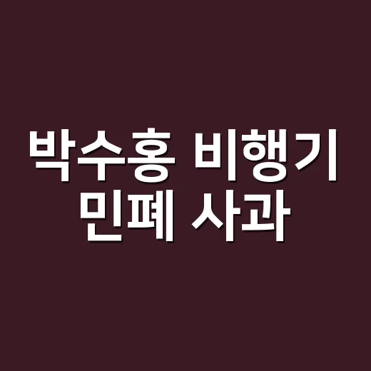 박수홍 비행기 민폐 사과, 왜 이렇게 크게 번졌을까요? - 요약