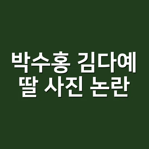 박수홍 김다예 딸 사진 논란, 왜 댓글이 그쪽으로 몰렸을까요? - 요약