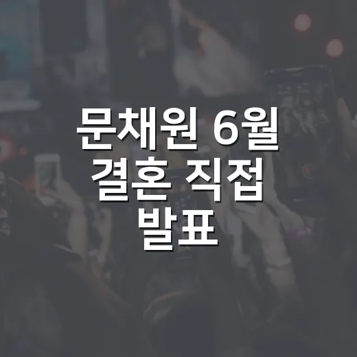 문채원 6월 결혼 직접 발표, 왜 이렇게 조용히 더 화제였을까요? - 요약