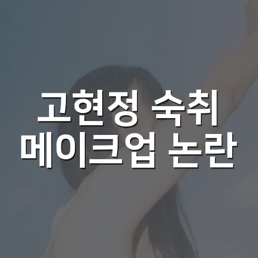 고현정 숙취 메이크업 논란, 정말 과했던 걸까요? - 요약