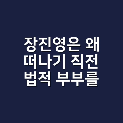 장진영은 왜 떠나기 직전 법적 부부를 선택했을까요? - 요약