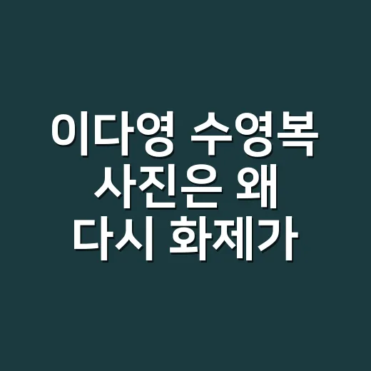 이다영 수영복 사진은 왜 다시 화제가 됐을까요? - 요약