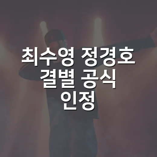 최수영 정경호 결별 공식 인정, 14년 커플이 왜 이렇게 화제일까요? - 요약