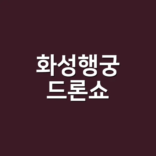 화성행궁 드론쇼, 1,230대가 떴다는데 정확히 무슨 행사였나요? - 요약