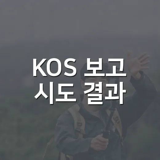 KOS 보고 시도 결과 - 요약