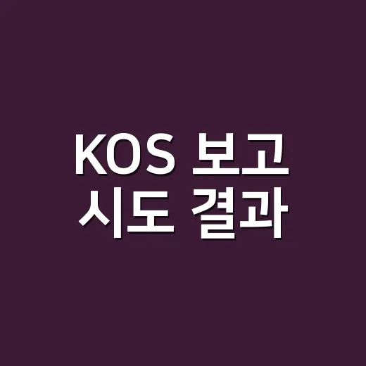 KOS 보고 시도 결과 - 요약