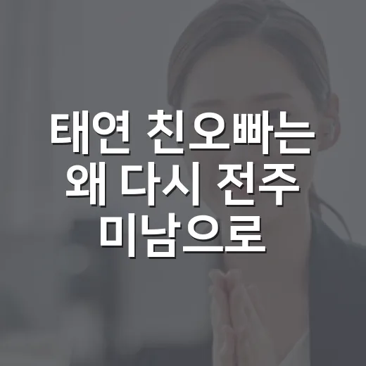 태연 친오빠는 왜 다시 전주 미남으로 화제일까요? - 요약