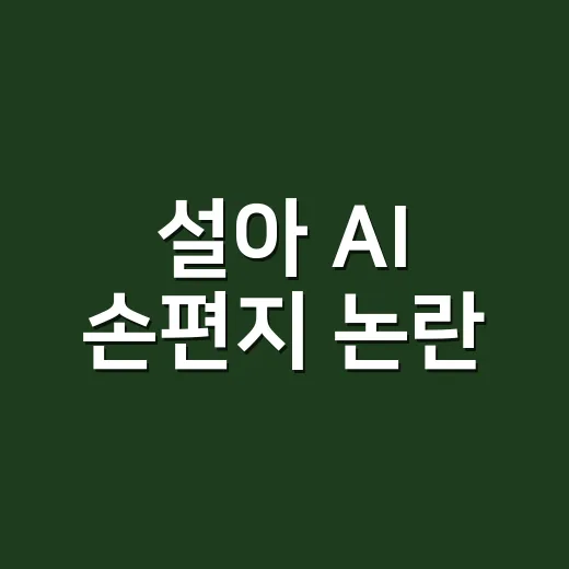 설아 AI 손편지 논란, 왜 팬들이 더 민감하게 반응했을까요? - 요약