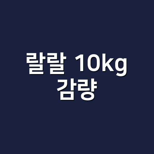 랄랄 10kg 감량, 금주만으로 이렇게 달라진 걸까요? - 요약