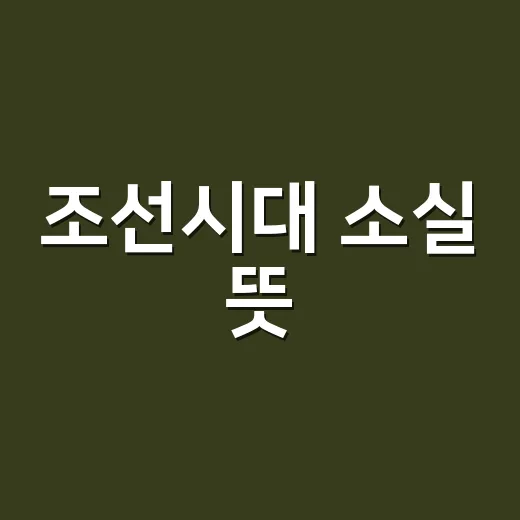 조선시대 소실 뜻, 드라마 속 첩과 뭐가 달랐을까요? - 요약