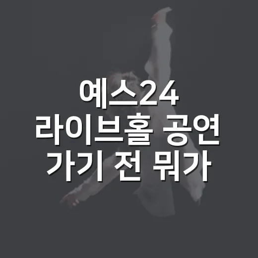 예스24 라이브홀 공연 가기 전 뭐가 궁금하신가요? - 요약