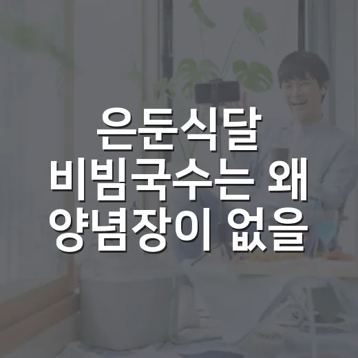 은둔식달 비빔국수는 왜 양념장이 없을까요? - 요약