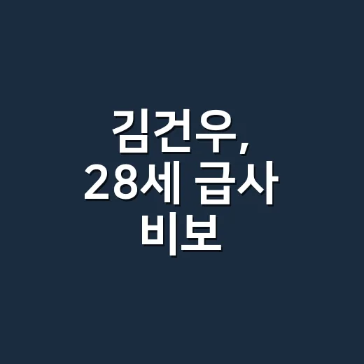 김건우, 28세 급사 비보 진짜였을까요? - 요약