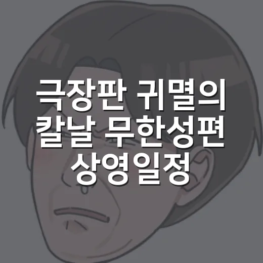 극장판 귀멸의 칼날 무한성편 상영일정 지금도 있나요? - 요약