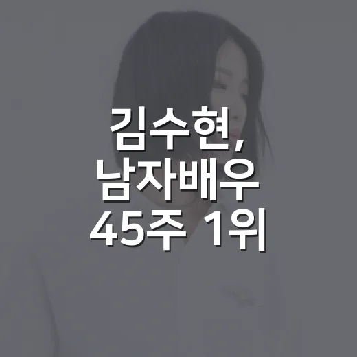 김수현, 남자배우 45주 1위 왜 화제일까요? - 요약