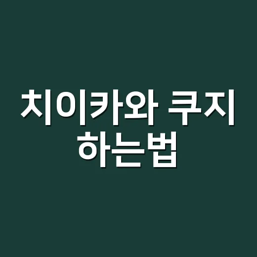 치이카와 쿠지 하는법, 어디서 뽑아야 할까요? - 요약