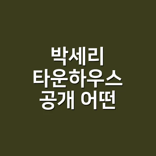 박세리 타운하우스 공개 어떤 집이길래? - 요약
