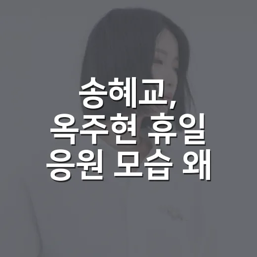 송혜교, 옥주현 휴일 응원 모습 왜 화제일까요? - 요약