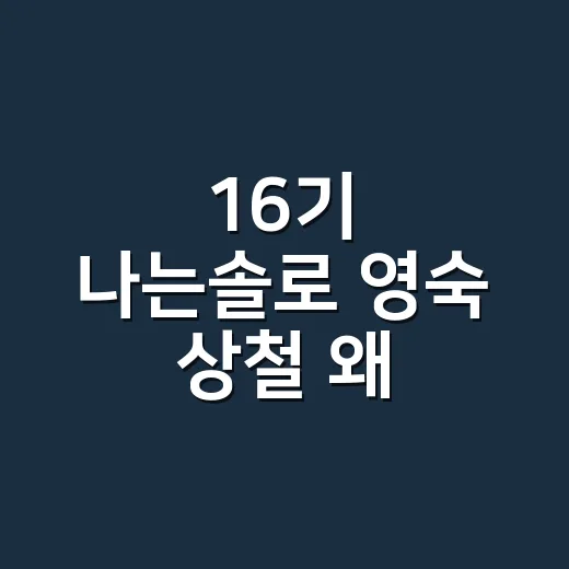 16기 나는솔로 영숙 상철 왜 엇갈렸을까요? - 요약