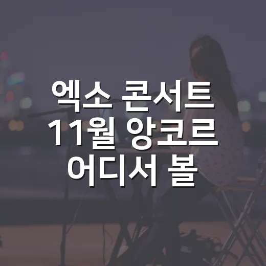 엑소 콘서트 11월 앙코르 어디서 볼 수 있나요? - 요약