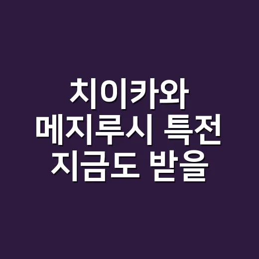 치이카와 메지루시 특전 지금도 받을 수 있나요? - 요약