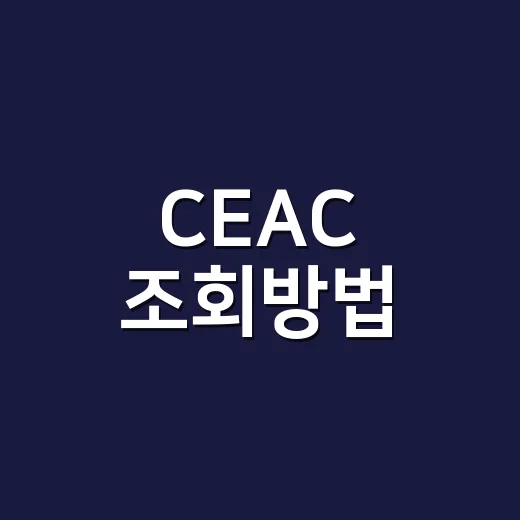 CEAC 조회방법, 접수번호가 있는데 어디서 확인해야 할까요? - 요약