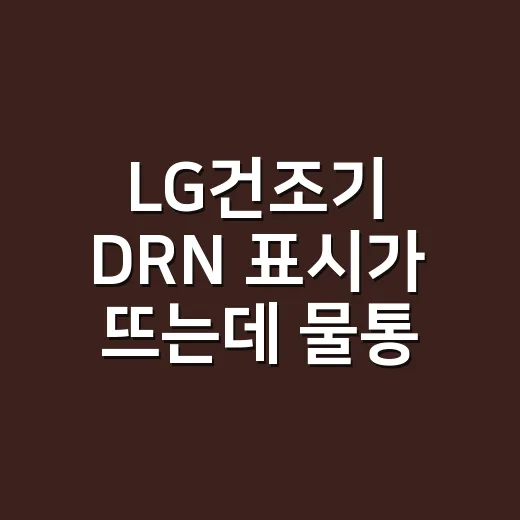 LG건조기 DRN 표시가 뜨는데 물통을 비워도 안 사라지나요? - 요약