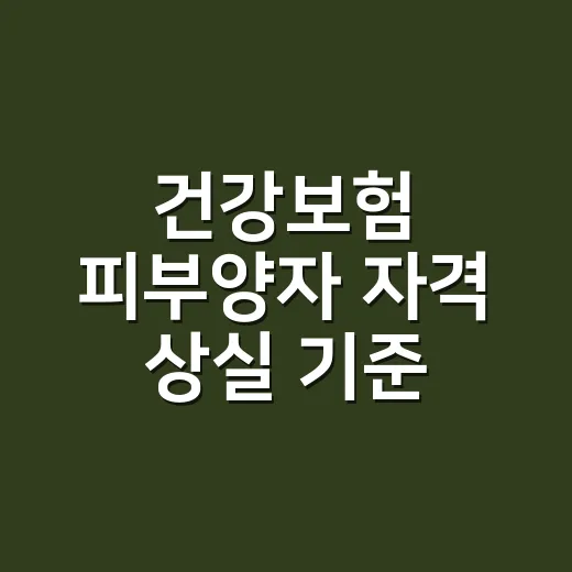 건강보험 피부양자 자격 상실 기준, 소득 2천만원만 넘으면 바로 빠질까요? - 요약