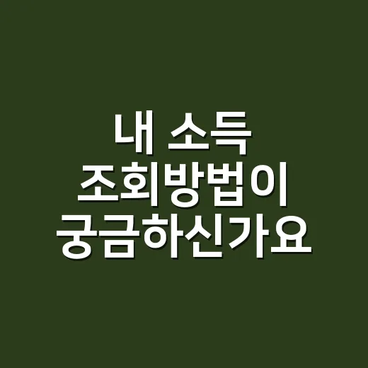 내 소득 조회방법이 궁금하신가요? 홈택스부터 건강보험까지 순서대로 확인하는 법 - 요약
