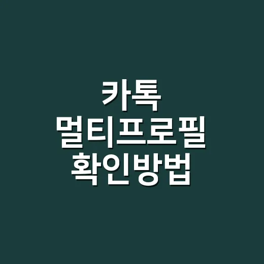 카톡 멀티프로필 확인방법, 정말 알 수 있을까요? - 요약