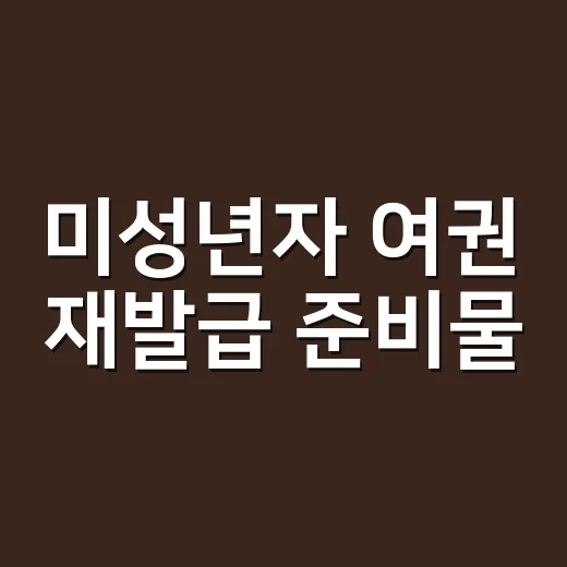 미성년자 여권 재발급 준비물, 부모가 갈 때와 대리인이 갈 때 뭐가 다를까요? - 요약