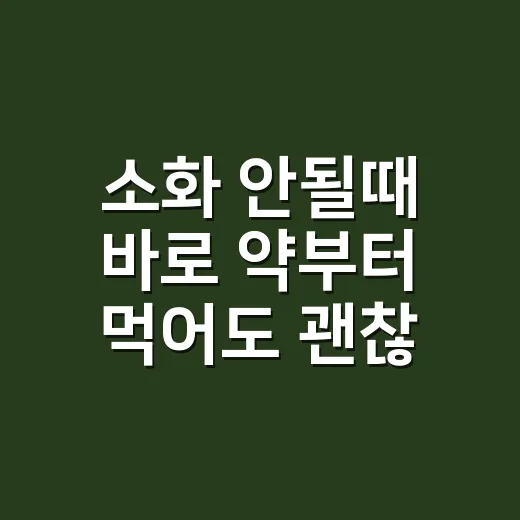 소화 안될때 바로 약부터 먹어도 괜찮을까요? - 요약
