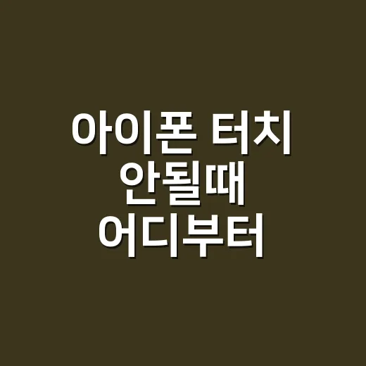 아이폰 터치 안될때 어디부터 확인해야 할까요? - 요약