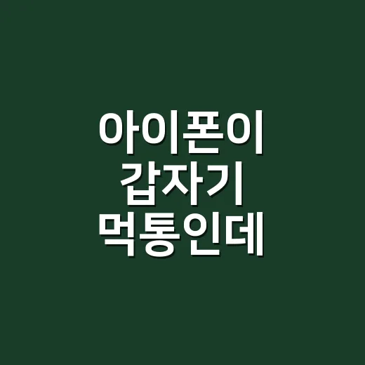 아이폰이 갑자기 먹통인데 전원부터 눌러야 할까요? - 요약