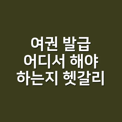 여권 발급 어디서 해야 하는지 헷갈리시나요? 처음 신청부터 재발급까지 방문 순서 - 요약