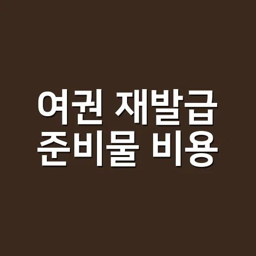 여권 재발급 준비물 비용, 방문 전 뭐부터 챙겨야 할까요? - 요약