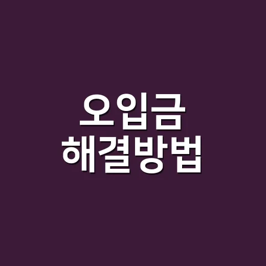 오입금 해결방법, 돈을 잘못 보냈을 때 어디부터 연락해야 할까요? - 요약