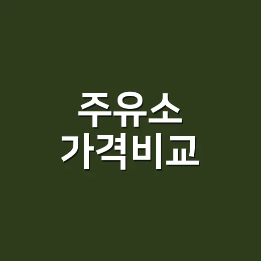 주유소 가격비교, 그냥 최저가만 보고 가도 괜찮을까요? - 요약
