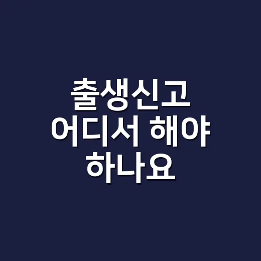 출생신고 어디서 해야 하나요? 주민센터, 구청, 온라인 기준이 헷갈릴 때 - 요약