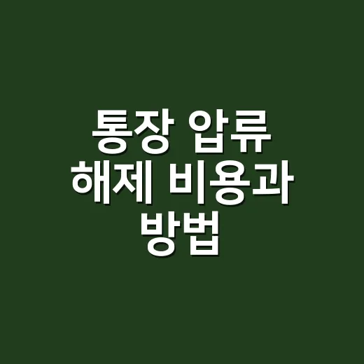 통장 압류 해제 비용과 방법, 먼저 무엇부터 확인해야 할까요? - 요약