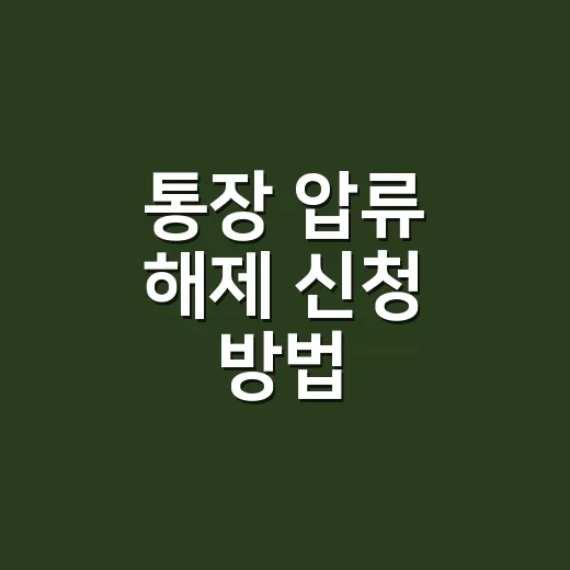 통장 압류 해제 신청 방법, 은행부터 가면 왜 막힐까요? - 요약