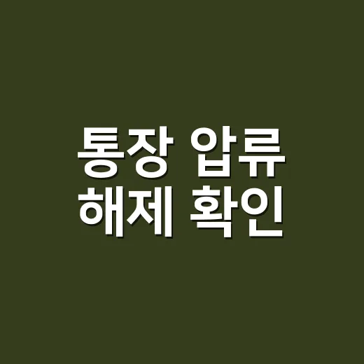 통장 압류 해제 확인, 돈 갚았는데 왜 아직 막혀 있나요? - 요약