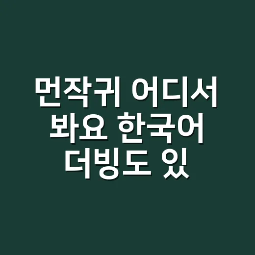 먼작귀 어디서 봐요 한국어 더빙도 있나요? - 요약