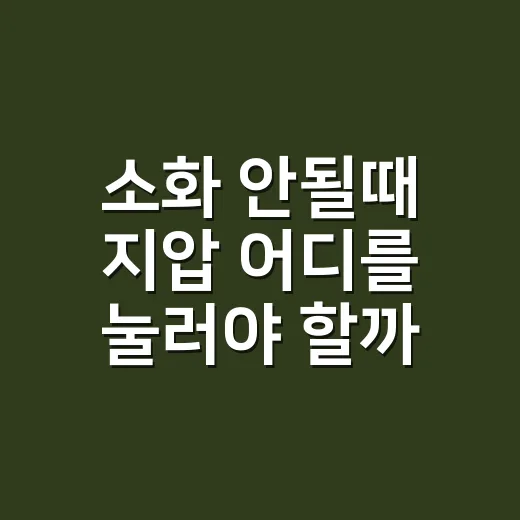 소화 안될때 지압 어디를 눌러야 할까요? - 요약