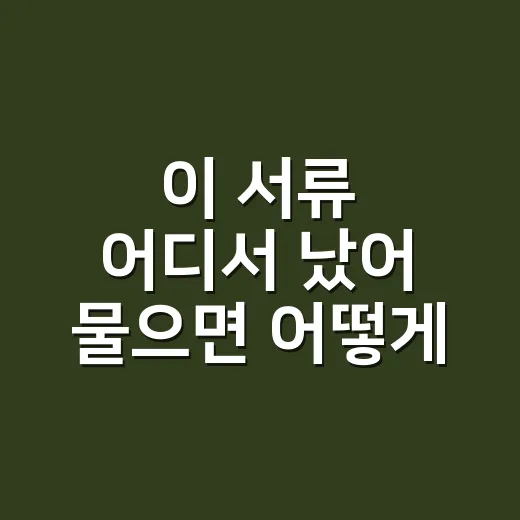 이 서류 어디서 났어 물으면 어떻게 답하나요? - 요약