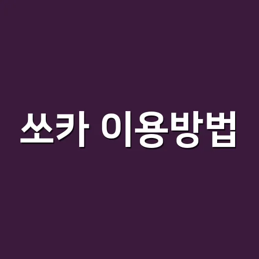 쏘카 이용방법, 처음이면 어떤 순서로 하나요? - 요약